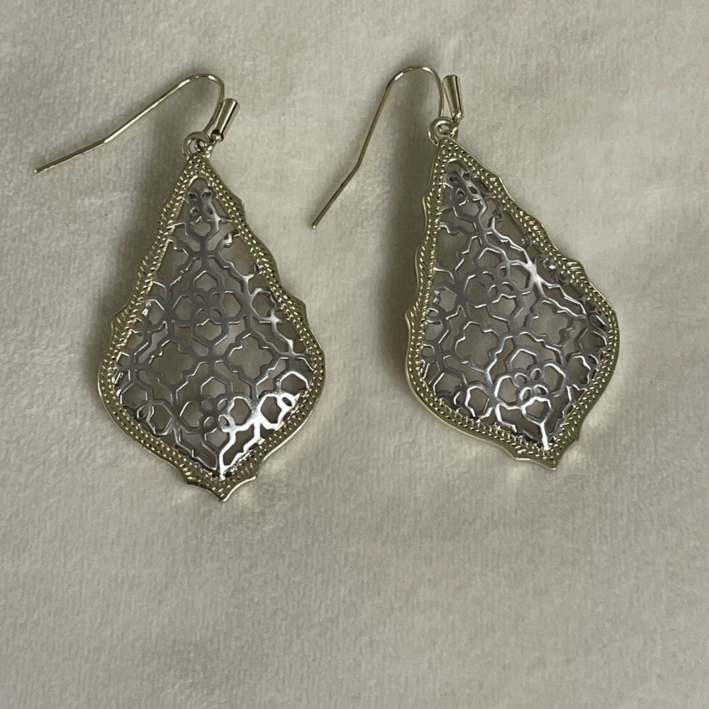 Kendra Scott Addie Gold and Silver Filigree Earrings